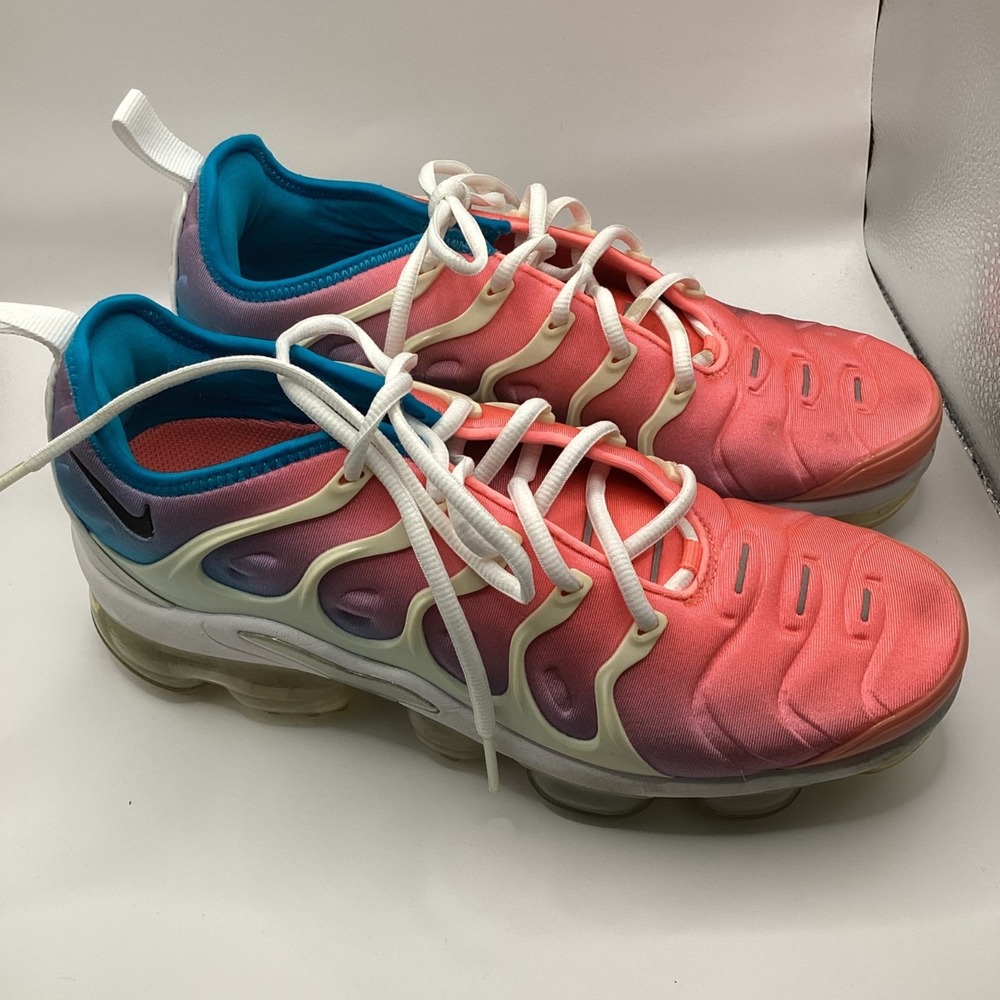 Ladies Nike Air VaporMax Plus Lava Glow Pink Blue Shoes Sneakers Size 9